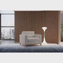 Ver imagem 4 de Poltrona Decorativa Living Tecido Linho Base Madeira para Sala - Linho Bege