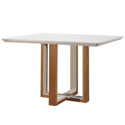 Mesa de Jantar Retangular Base Madeira Maciça - Claire -1,80 x 1,0 metros - Requinte Salas - 1