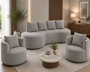 Ver imagem 6 de Kit Sofá Orgânico 210 cm 2 Poltronas Orgânico Boucle Cinza Claro