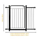 Ver imagem 2 de Grade Proteção Segurança Portão Pet 80cm Preto Bebê Cão com Extensor 1 de 20cm e 1 de 05cm Itagold
