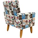 Ver imagem 5 de Kit 2 Poltrona Decorativa Infantil Para Quarto Sala De Brinquedos Suede Estampa Gatos Pé Castanho