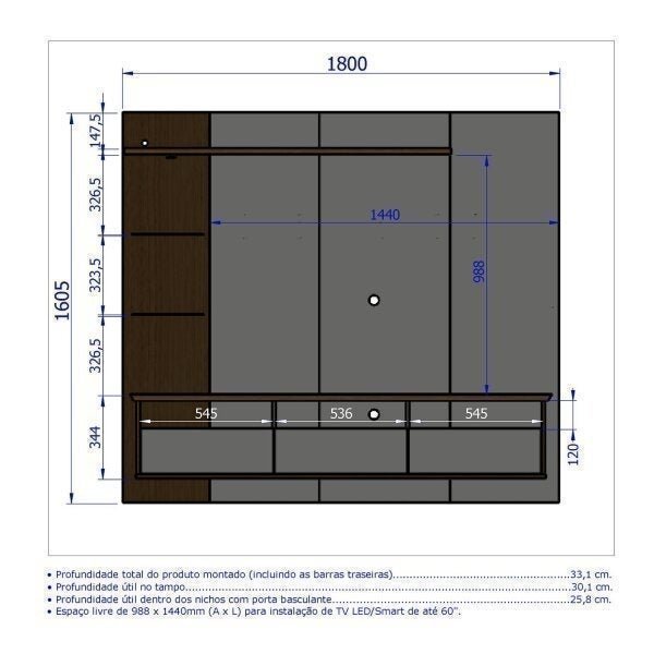 Painel para TV até 60 Polegadas Trend  - 5