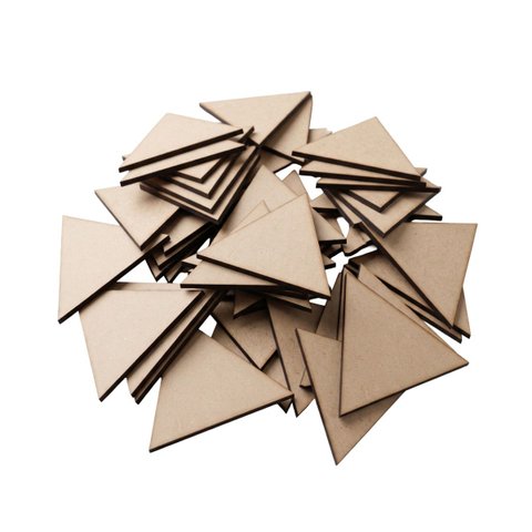 Triangulo Artesanato MDF Cru 4 cm Conjunto 100 Uni