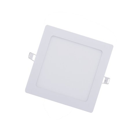 Kit Painel LED Embutir 12W Quadrado 17x17cm Bivolt - Luz Neutra - 6 Unidades