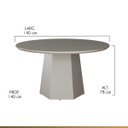 Ver imagem 3 de Mesa de Jantar Redonda 140cm Ravena Base Hexagonal Tampo Vidro Off White Ccs