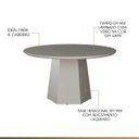 Ver imagem 2 de Mesa de Jantar Redonda 140cm Ravena Base Hexagonal Tampo Vidro Off White Ccs