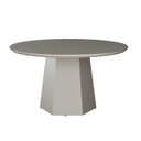 Ver imagem 1 de Mesa de Jantar Redonda 140cm Ravena Base Hexagonal Tampo Vidro Off White Ccs