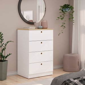 Cômoda Genialflex Branca 4 Gavetas Encaixe sem Ferramentas