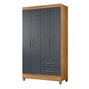 Ver imagem 2 de Guarda Roupa Solteiro 103x182cm Chile Moval Freijó Cinza