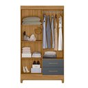 Ver imagem 3 de Guarda Roupa Solteiro 103x182cm Chile Moval Freijó Cinza