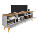 Ver imagem 4 de Rack Estilo Retrô para Tv até 65 Polegadas Pés de Madeira Elegant