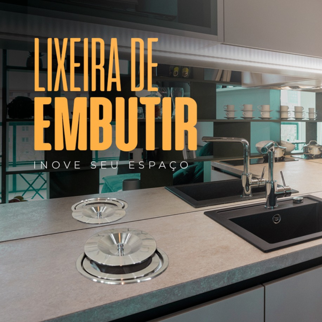 Lixeira Embutir 08l de Pia em Aço Inox - 2