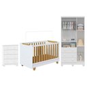 Ver imagem 4 de Quarto de Bebê com Guarda-Roupa 3 Portas Cômoda e Berço 4EM1 Minicama 100% MDF Mike Espresso Móveis