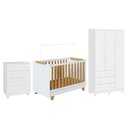Ver imagem 2 de Quarto de Bebê com Guarda-Roupa 3 Portas Cômoda e Berço 4EM1 Minicama 100% MDF Mike Espresso Móveis