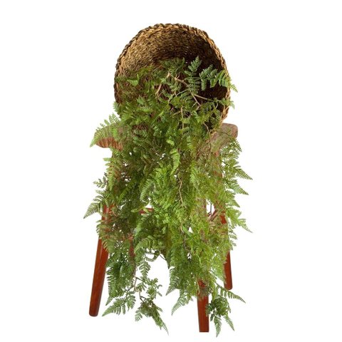 Kit 3 Samambaias Pendentes Premium 100cm – Planta Artificial Luxo Alta Qualidade