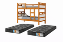 Ver imagem 4 de Cama Beliche Solteiro com 2 Colchões D23 Escada e Grade Proteção para Quarto Infantil e Juvenil:Natu