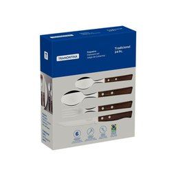 Conjunto Talheres 24 Pçs Tradicional Cabo Madeira Tramontina - 7