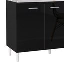 Ver imagem 5 de Balcão de Cozinha com Pia Inox 120cm 3 Portas Classic P11 Preto - Mpozenato