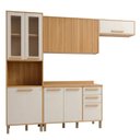 Ver imagem 2 de Cozinha Completa Modulada 4 Peças 10 Portas 2 Gavetas Salvador Bege/Cinamomo/Off White