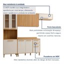Ver imagem 6 de Cozinha Completa Modulada 4 Peças 10 Portas 2 Gavetas Salvador Bege/Cinamomo/Off White