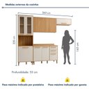 Ver imagem 4 de Cozinha Completa Modulada 4 Peças 10 Portas 2 Gavetas Salvador Bege/Cinamomo/Off White