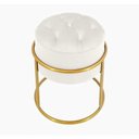 Ver imagem 1 de Puff Banqueta Estofado Decorativo Base de Ferro Capitonê Suede Branco do Lar Móveis e Decoração
