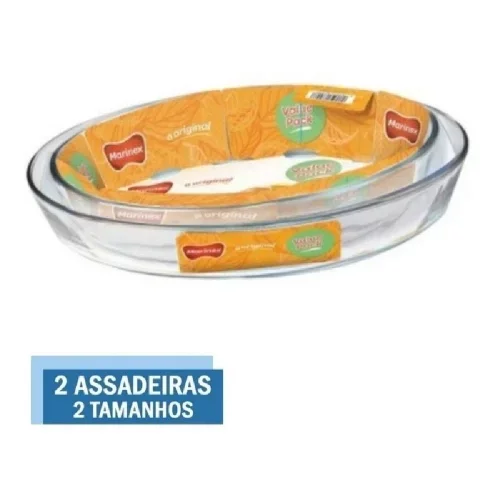 Conjunto de 2 Assadeiras Ovais 3,2L e 4L em Vidro Marinex - 2