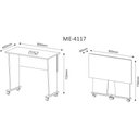 Ver imagem 3 de Mesa Escrivaninha Dobrável com Rodízio Cor Preta Me4117 Tecno Mobili