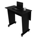Ver mais imagens de Mesa Escrivaninha Dobrável com Rodízio Cor Preta Me4117 Tecno Mobili