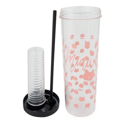 Copo Canudo com Infusor 700ml - Gatinha Poá