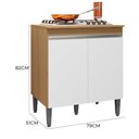 Ver imagem 4 de Balcão para Cooktop de 4 e 5 Bocas com Tampo Andréia Amêndoa/branco