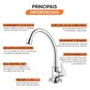 Ver imagem 5 de Torneira para Cozinha Bancada Essence Meber Metais Cromado