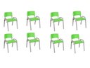 Ver imagem 2 de Kit 8 Cadeira Iso Infantil Creche, Escola Base Cinza Verde Claro