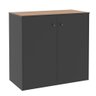 Buffet Aparador Smart Office 2 Portas e Tampo Mdf Usinado 76cm  - Preto e Cedro - 4