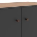 Ver imagem 6 de Buffet Aparador Smart Office 2 Portas e Tampo Mdf Usinado 76cm - Preto e Cedro