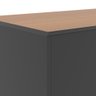 Buffet Aparador Smart Office 2 Portas e Tampo Mdf Usinado 76cm  - Preto e Cedro - 5