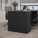 Ver imagem 1 de Buffet Aparador Smart Office 2 Portas e Tampo Mdf Usinado 76cm  - Preto e Cedro