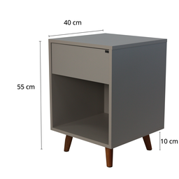 Mesa de Cabeceira 1 nicho 1 gaveta 400x550x400 Corazzi - 5