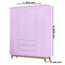 Guarda Roupas Infantil Tuboarte Henry 4 portas e 3 gavetas 100% em MDF - 2