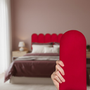 Ver imagem 1 de Cabeceira Nuvem Estofada Casal 7 Placas Suede Macio 45x20cm:vermelho