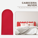 Ver imagem 2 de Cabeceira Nuvem Estofada Casal 7 Placas Suede Macio 45x20cm:vermelho