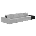 Ver imagem 1 de Sofá Ilha 4 Lugares Living 432cm Modulado Sala Lary Veludo/pu Pto K01 - D'Rossi
