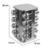 Porta Tempero Condimetos Inox 16 Potes Suporte Giratorio - 2