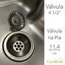 Válvula Americana 4 1/2 Inox Escovado Para Cuba - 2