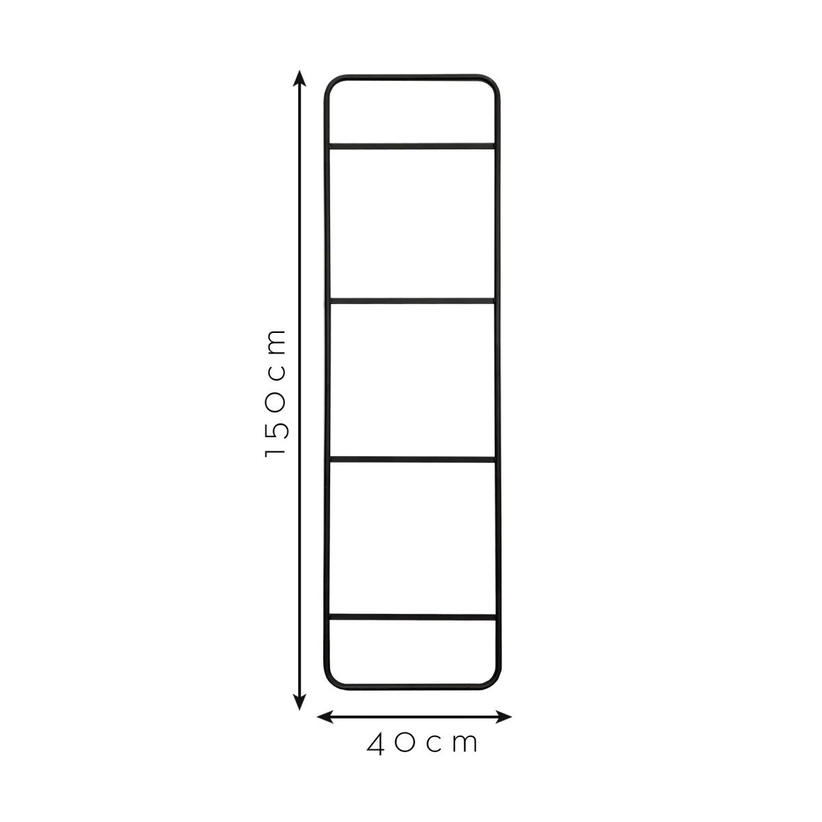 Escada Decorativa Manu Preta 150x40cm - 4