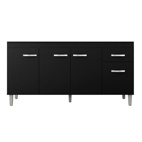 Balcão de Pia Gabriela 150 Cm Preto - Ajl