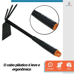 Sacho Cultivador de 3 Pontas Cabo para Jardinagem Capinar Agricultura 310mm - Starfer - 3