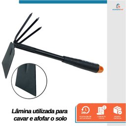 Sacho Cultivador de 3 Pontas Cabo para Jardinagem Capinar Agricultura 310mm - Starfer - 4