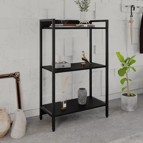 Estante de Livros Industrial Aço 60CMX104CM 3 Prateleiras Active Yescasa Preto/Ônix