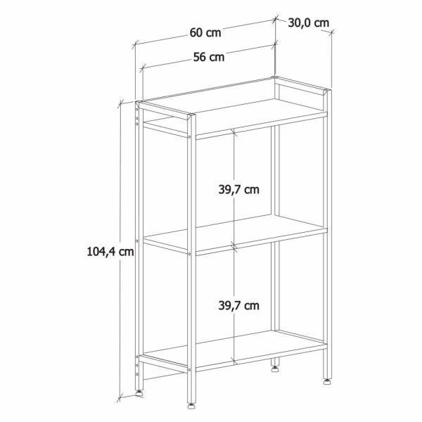 Estante para Livros Industrial 3 Prateleiras 104cmx60cm Active Yescasa - 5